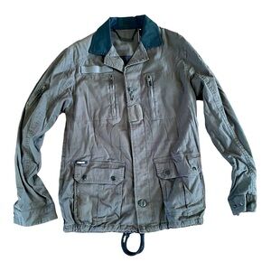 Commune Jacket Green Gray Military Style Coat Size Small